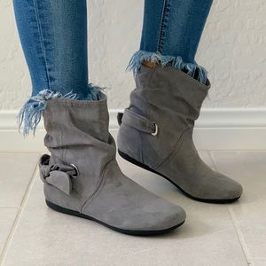 NEW Steel Grey Casual Slouchy Knot Detail Bootie